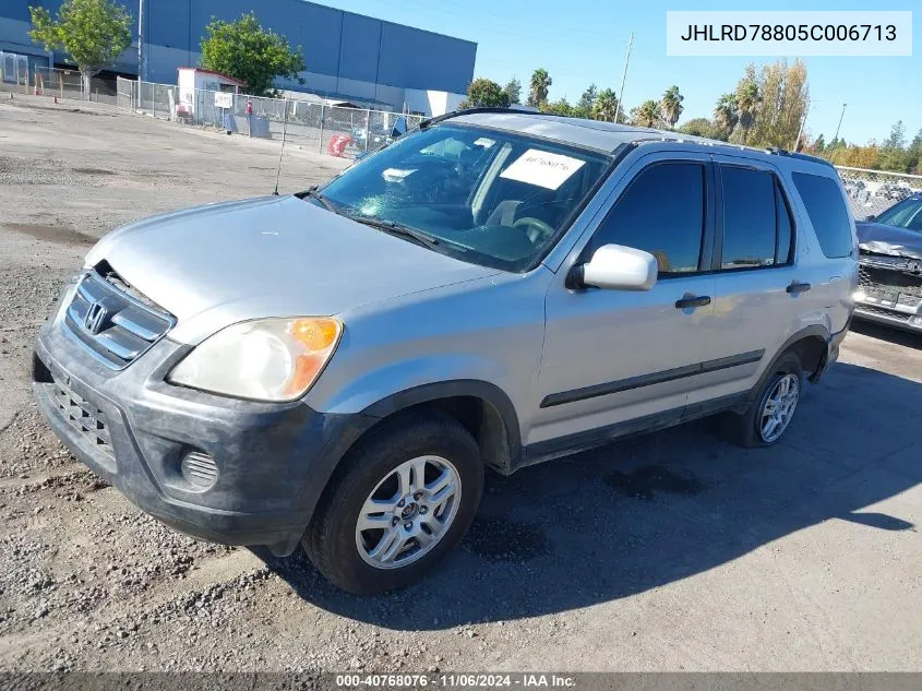 2005 Honda Cr-V Ex VIN: JHLRD78805C006713 Lot: 40768076