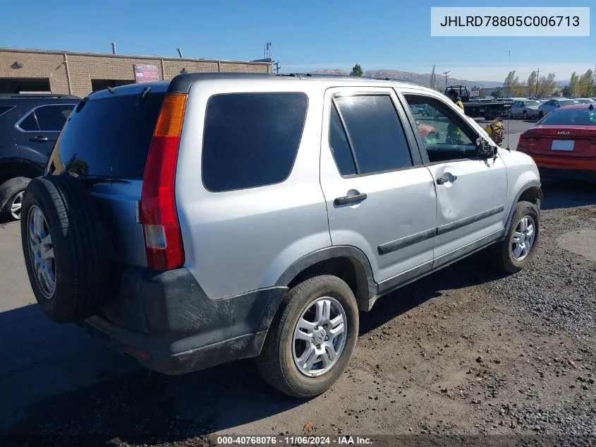 2005 Honda Cr-V Ex VIN: JHLRD78805C006713 Lot: 40768076