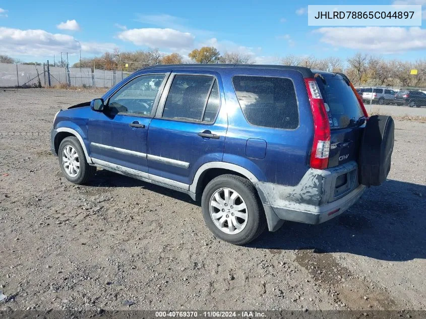 2005 Honda Cr-V Ex VIN: JHLRD78865C044897 Lot: 40769370