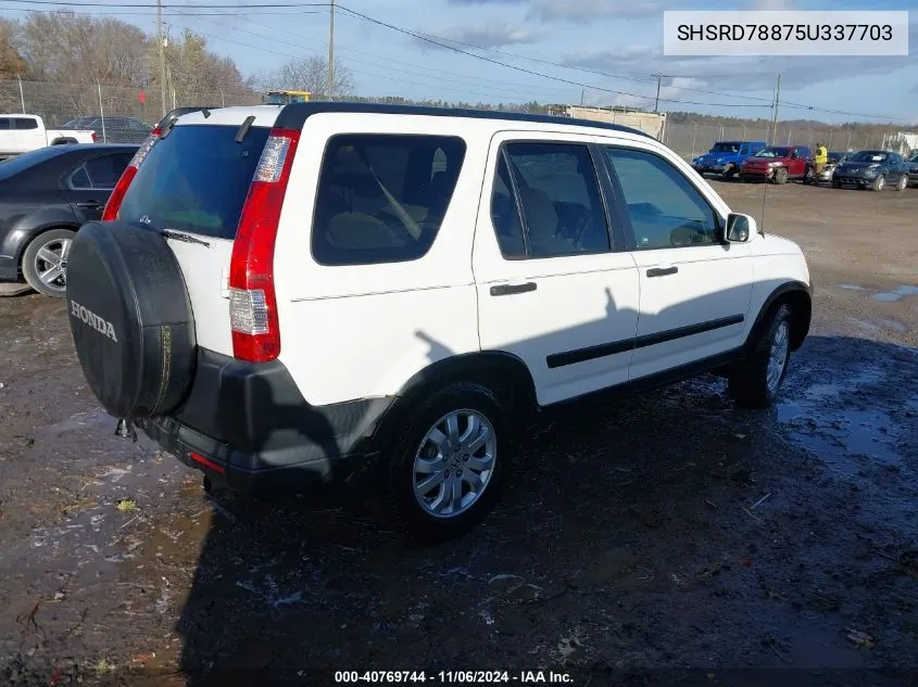 2005 Honda Cr-V Ex VIN: SHSRD78875U337703 Lot: 40769744