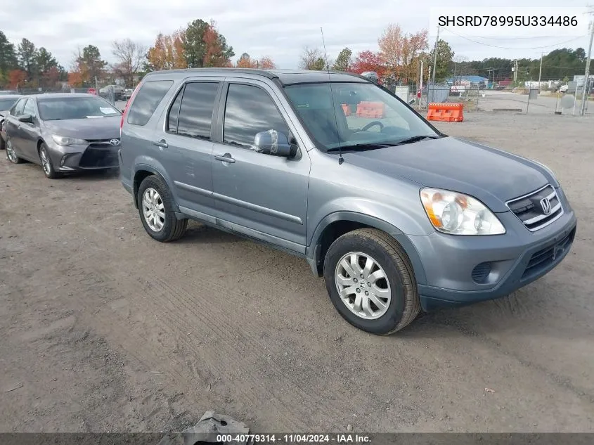 2005 Honda Cr-V Se VIN: SHSRD78995U334486 Lot: 40779314