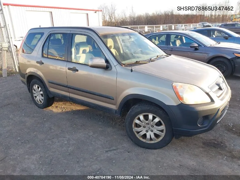 2005 Honda Cr-V Ex VIN: SHSRD78865U347462 Lot: 40784190