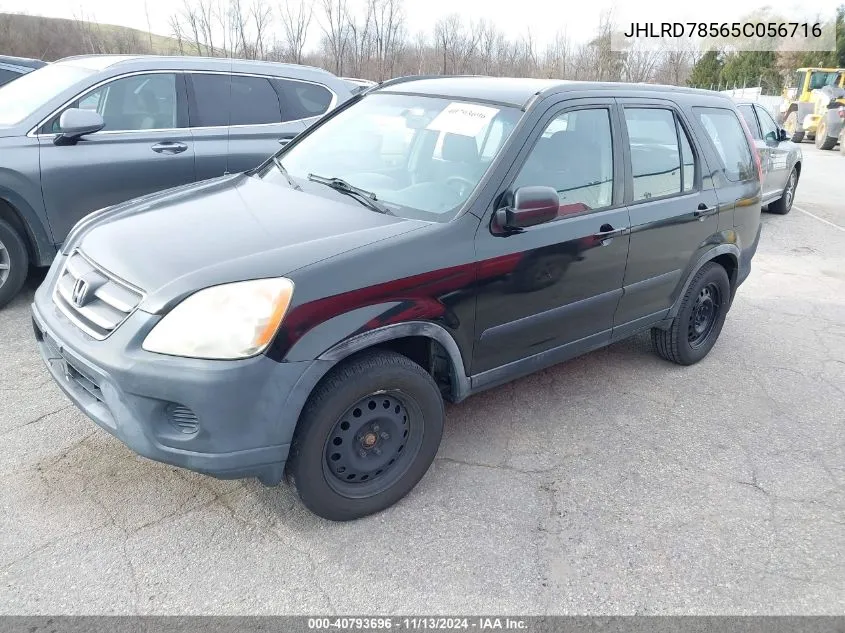 2005 Honda Cr-V Lx VIN: JHLRD78565C056716 Lot: 40793696