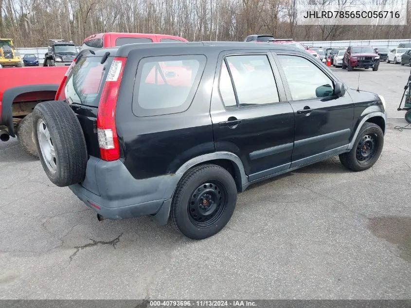 2005 Honda Cr-V Lx VIN: JHLRD78565C056716 Lot: 40793696