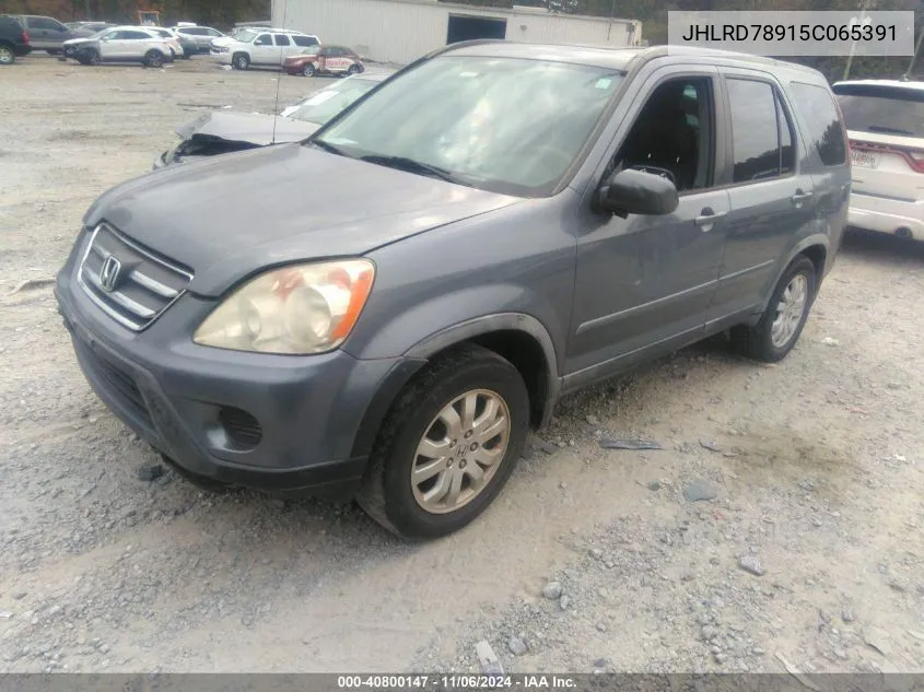 2005 Honda Cr-V Se VIN: JHLRD78915C065391 Lot: 40800147