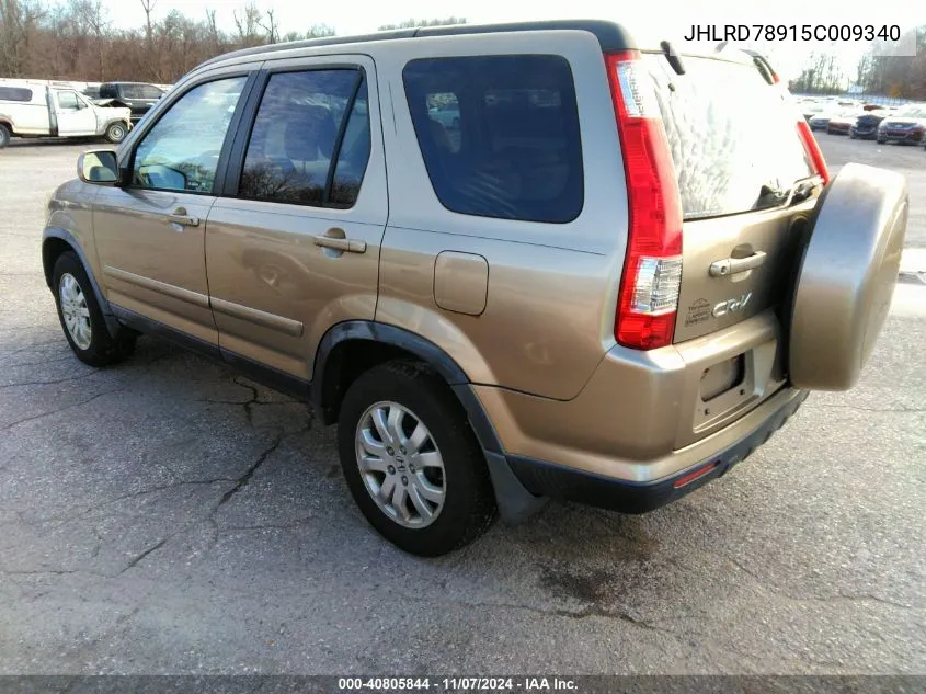 2005 Honda Cr-V Se VIN: JHLRD78915C009340 Lot: 40805844