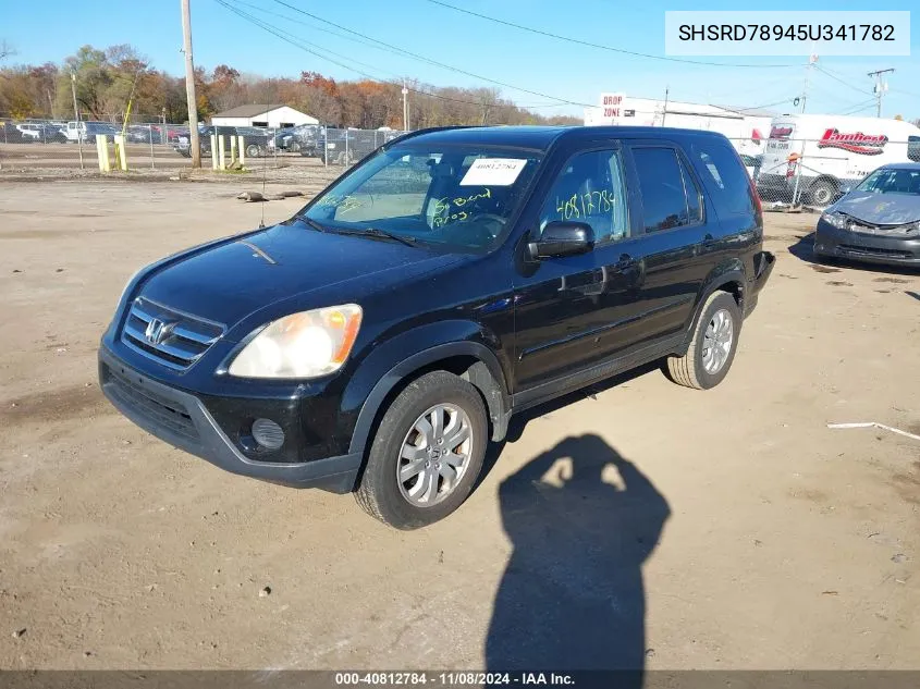 2005 Honda Cr-V Se VIN: SHSRD78945U341782 Lot: 40812784