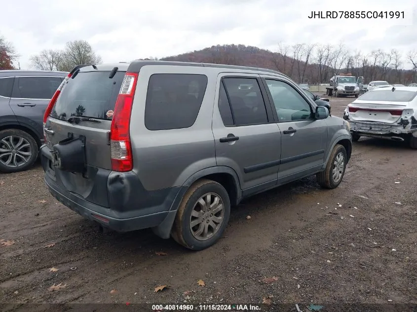 2005 Honda Cr-V Ex VIN: JHLRD78855C041991 Lot: 40814960