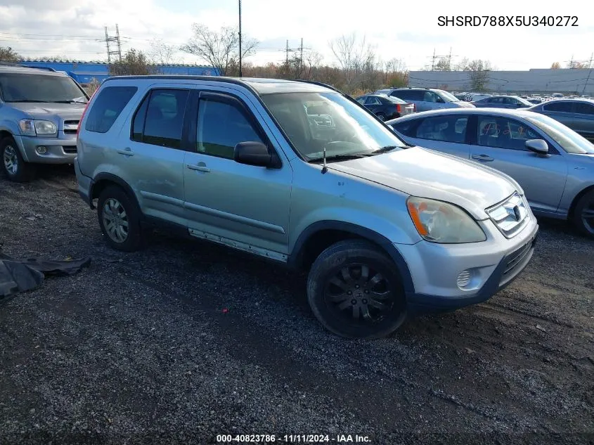 2005 Honda Cr-V Ex VIN: SHSRD788X5U340272 Lot: 40823786