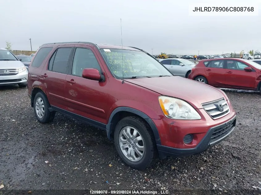 2006 Honda Cr-V Se/Ex VIN: JHLRD78906C808768 Lot: 12099070