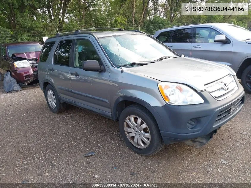 2006 Honda Cr-V Ex VIN: SHSRD78836U444166 Lot: 39980314