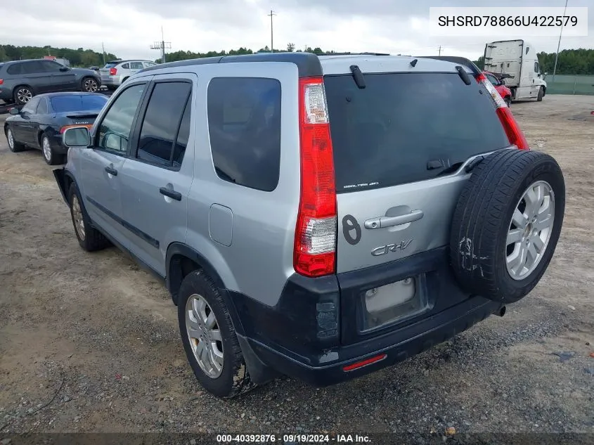 2006 Honda Cr-V Ex VIN: SHSRD78866U422579 Lot: 40392876