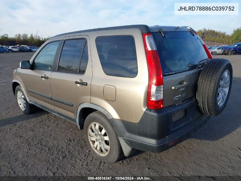 2006 Honda Cr-V Ex VIN: JHLRD78886C039752 Lot: 40516347