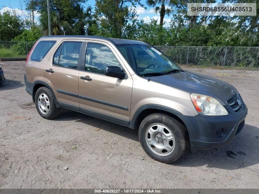 2006 Honda Cr-V Lx VIN: SHSRD68556U408513 Lot: 40629227