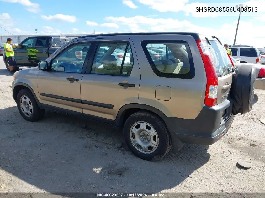 2006 Honda Cr-V Lx VIN: SHSRD68556U408513 Lot: 40629227