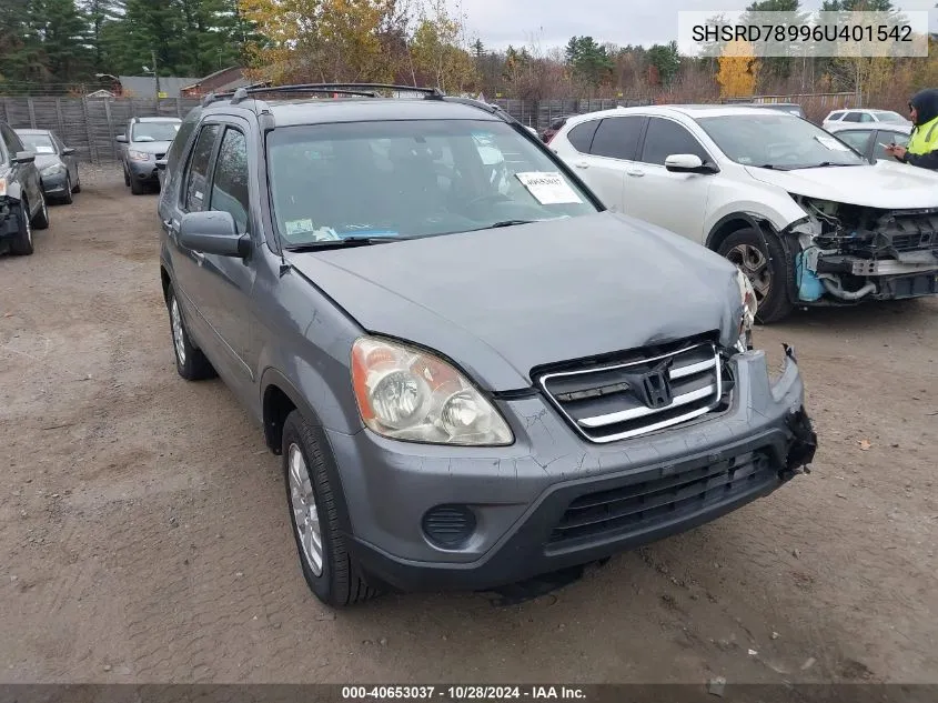 2006 Honda Cr-V Se VIN: SHSRD78996U401542 Lot: 40653037