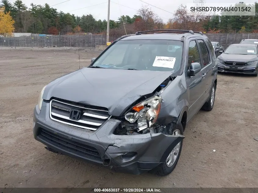 2006 Honda Cr-V Se VIN: SHSRD78996U401542 Lot: 40653037