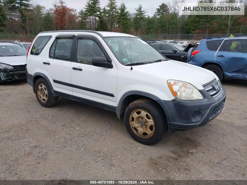 2006 Honda Cr-V Lx VIN: JHLRD785X6C037846 Lot: 40701093