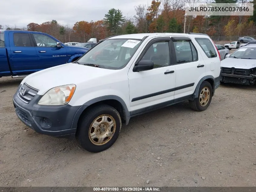 2006 Honda Cr-V Lx VIN: JHLRD785X6C037846 Lot: 40701093