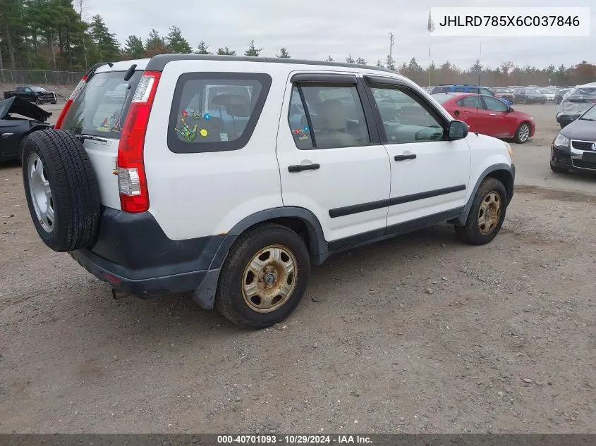 2006 Honda Cr-V Lx VIN: JHLRD785X6C037846 Lot: 40701093