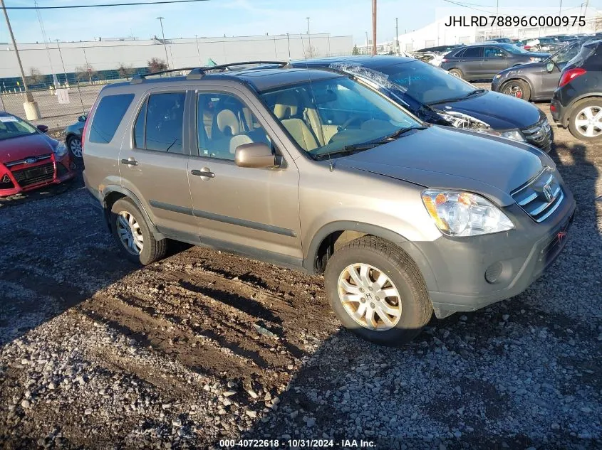 2006 Honda Cr-V Ex VIN: JHLRD78896C000975 Lot: 40722618