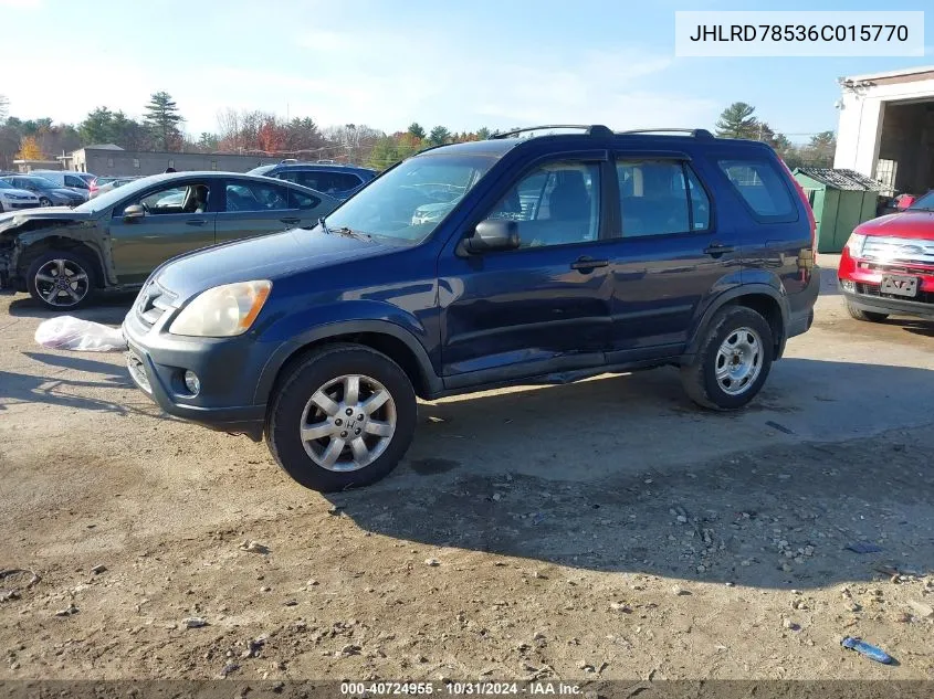 2006 Honda Cr-V Lx VIN: JHLRD78536C015770 Lot: 40724955