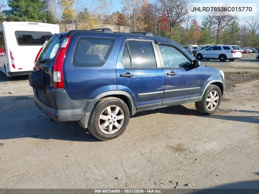 2006 Honda Cr-V Lx VIN: JHLRD78536C015770 Lot: 40724955