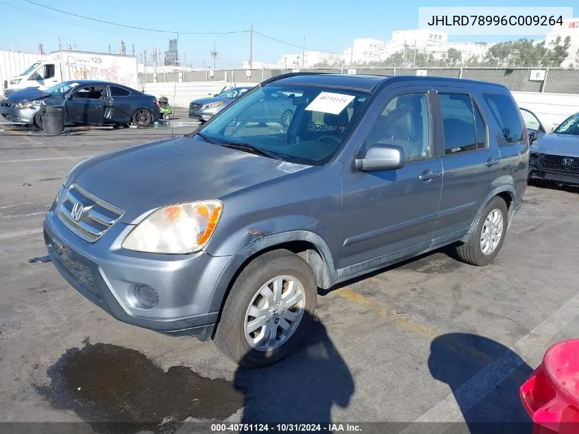 2006 Honda Cr-V Se VIN: JHLRD78996C009264 Lot: 40751124