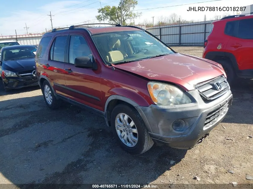 2006 Honda Cr-V Ex VIN: JHLRD78816C018287 Lot: 40765571