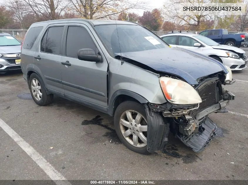 2006 Honda Cr-V Lx VIN: SHSRD78506U437584 Lot: 40775924