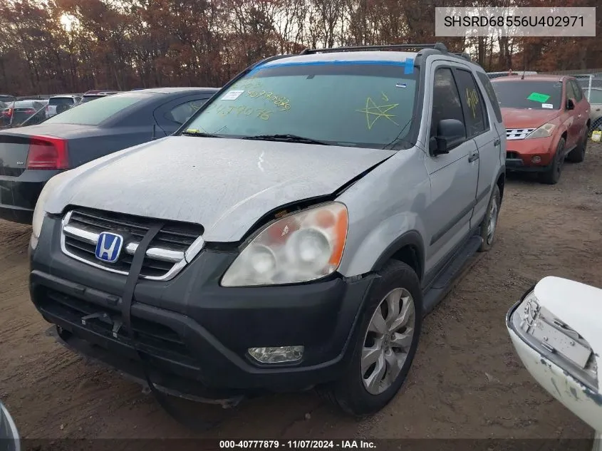 2006 Honda Cr-V Lx VIN: SHSRD68556U402971 Lot: 40777879