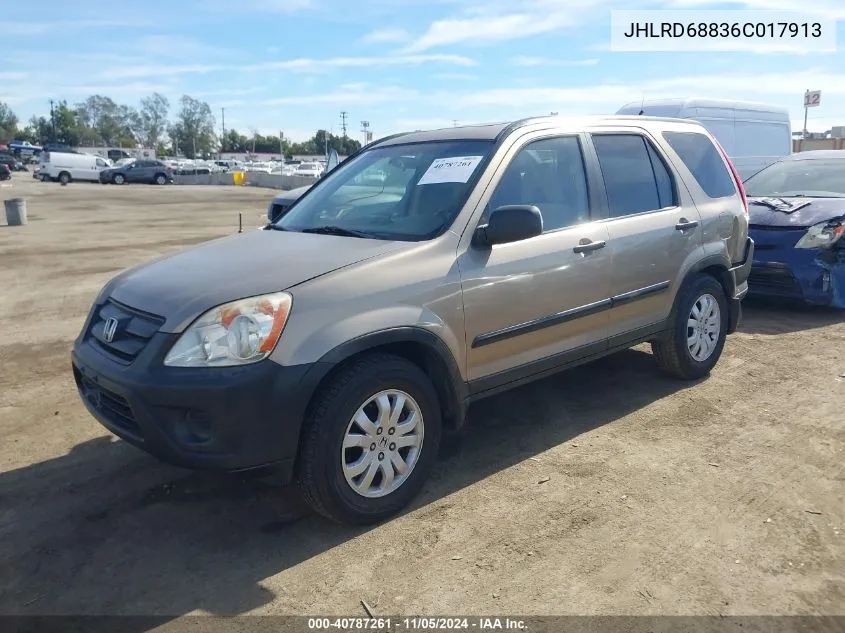 2006 Honda Cr-V Ex VIN: JHLRD68836C017913 Lot: 40787261