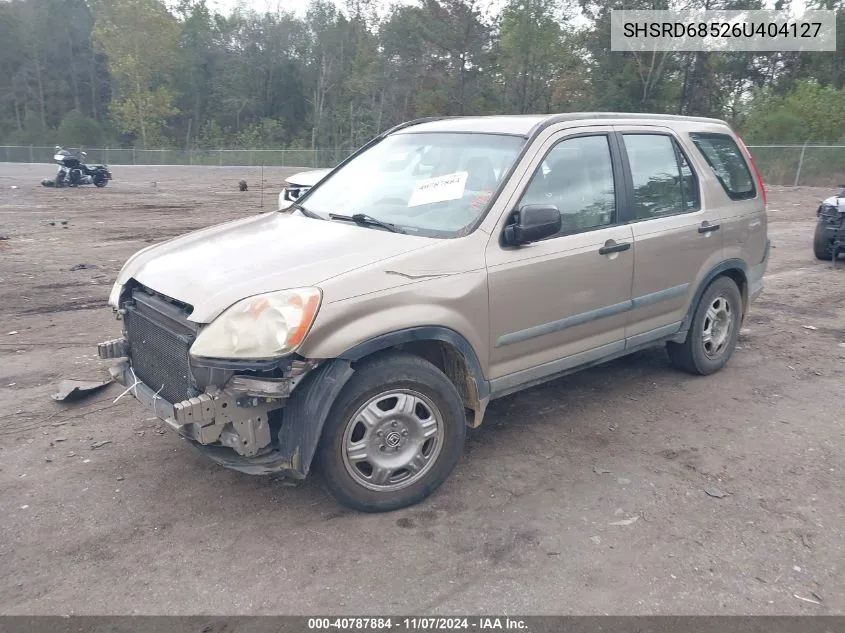 2006 Honda Cr-V Lx VIN: SHSRD68526U404127 Lot: 40787884