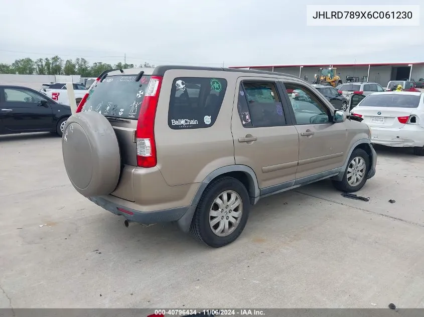 2006 Honda Cr-V Se VIN: JHLRD789X6C061230 Lot: 40796434