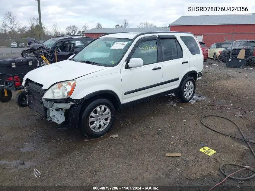 2006 Honda Cr-V Ex VIN: SHSRD78876U424356 Lot: 40797206