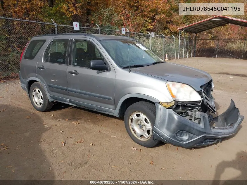 2006 Honda Cr-V Lx VIN: JHLRD78546C041195 Lot: 40799250