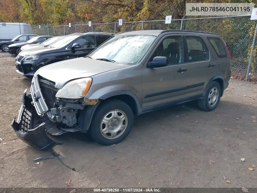 2006 Honda Cr-V Lx VIN: JHLRD78546C041195 Lot: 40799250