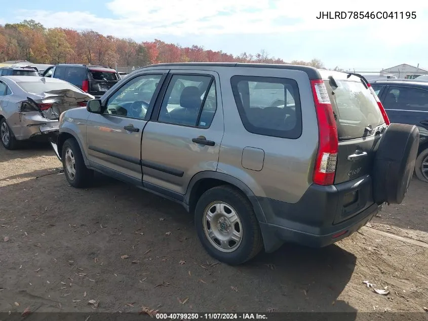 2006 Honda Cr-V Lx VIN: JHLRD78546C041195 Lot: 40799250