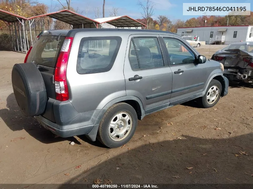 2006 Honda Cr-V Lx VIN: JHLRD78546C041195 Lot: 40799250