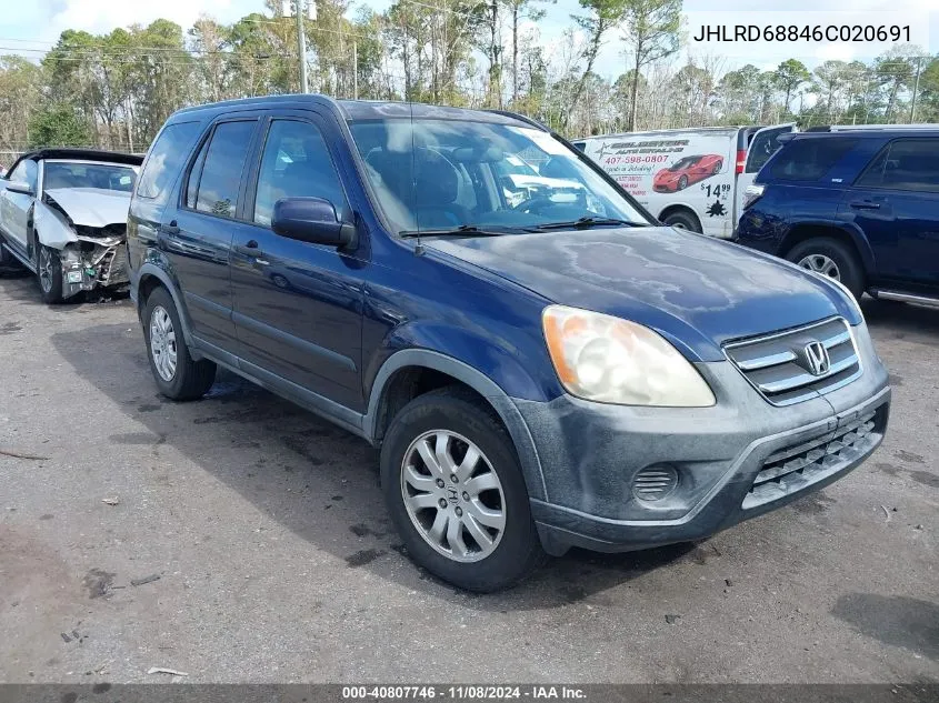 2006 Honda Cr-V Ex VIN: JHLRD68846C020691 Lot: 40807746