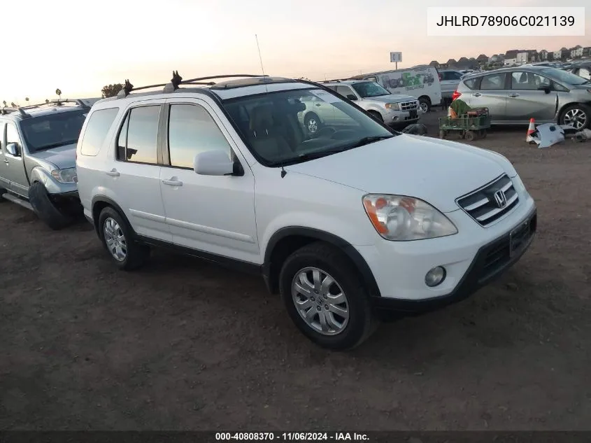 2006 Honda Cr-V Se VIN: JHLRD78906C021139 Lot: 40808370