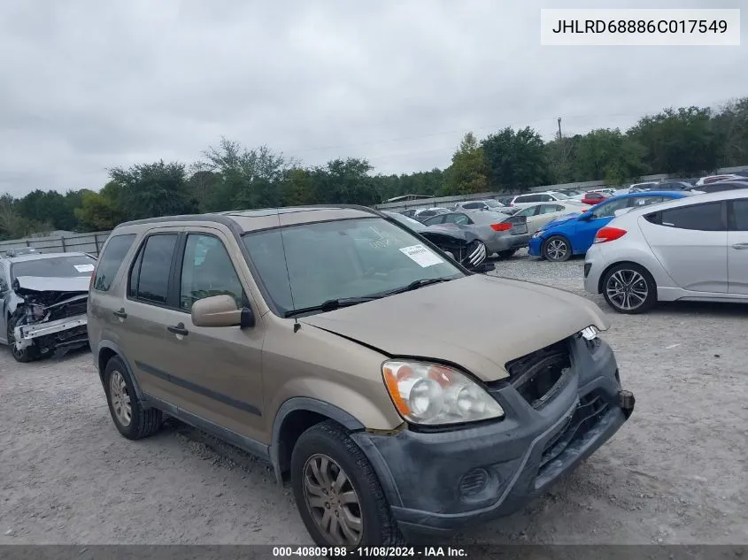 2006 Honda Cr-V Ex VIN: JHLRD68886C017549 Lot: 40809198