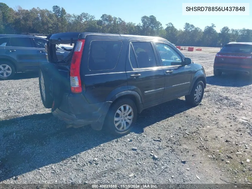 2006 Honda Cr-V Ex VIN: SHSRD78856U437848 Lot: 40823588