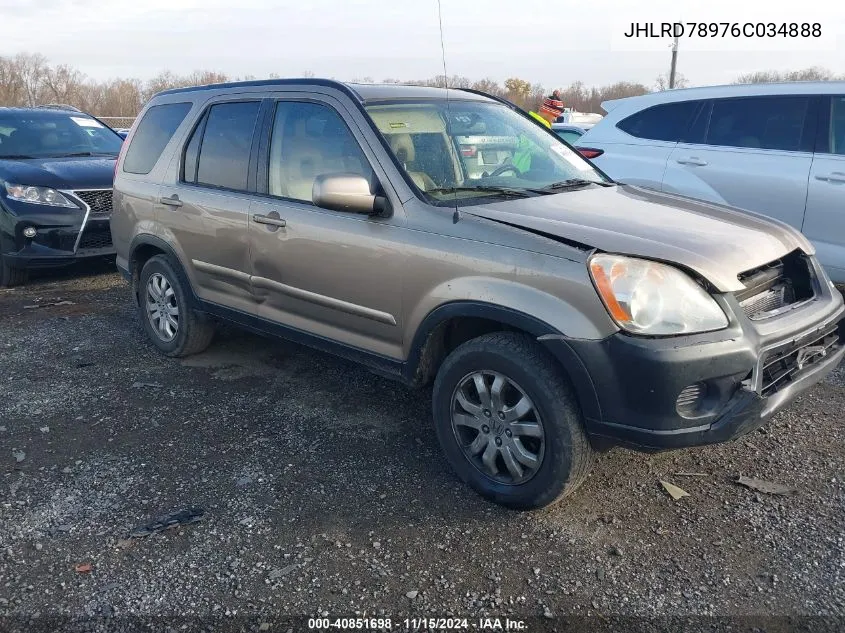 2006 Honda Cr-V Se VIN: JHLRD78976C034888 Lot: 40851698