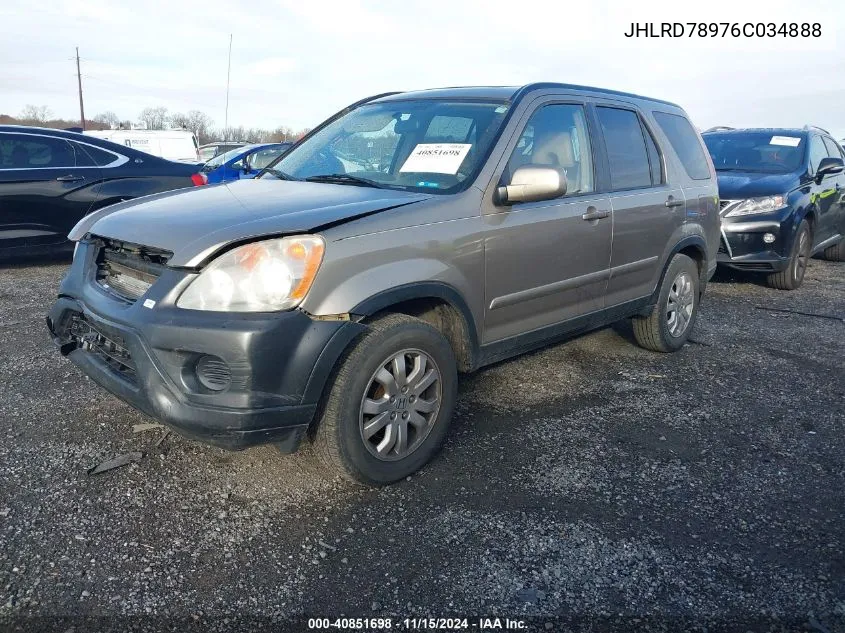 2006 Honda Cr-V Se VIN: JHLRD78976C034888 Lot: 40851698