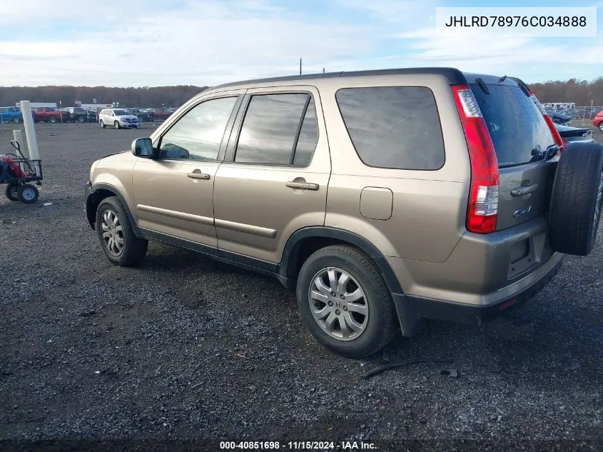 2006 Honda Cr-V Se VIN: JHLRD78976C034888 Lot: 40851698