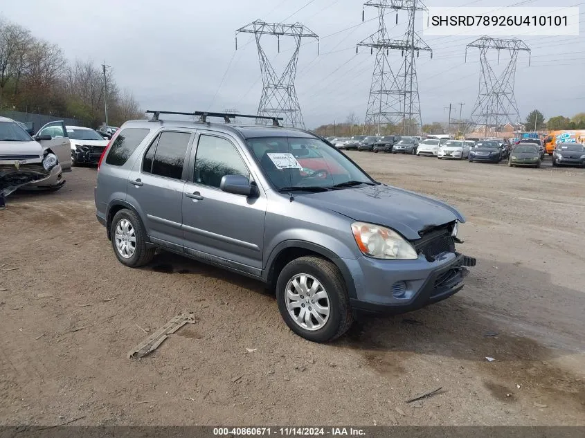 2006 Honda Cr-V Se VIN: SHSRD78926U410101 Lot: 40860671