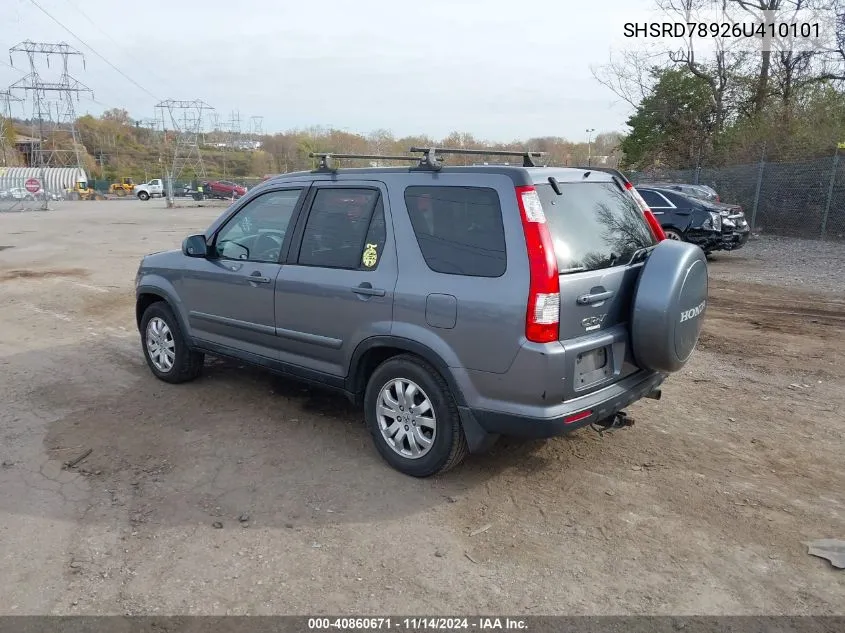 2006 Honda Cr-V Se VIN: SHSRD78926U410101 Lot: 40860671