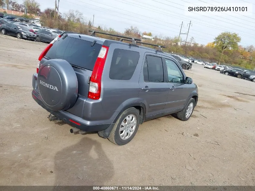 2006 Honda Cr-V Se VIN: SHSRD78926U410101 Lot: 40860671