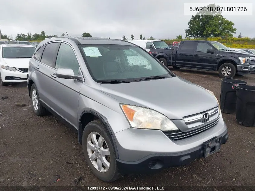 2007 Honda Cr-V VIN: 5J6RE48707L801726 Lot: 12093712